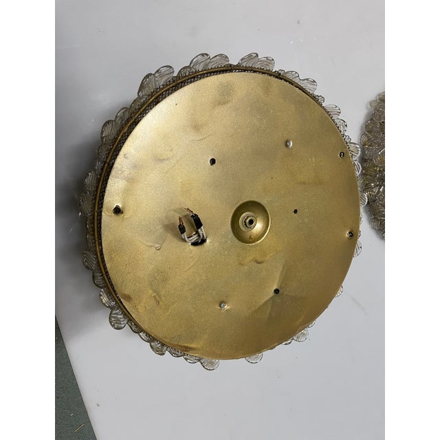 Murano Glass Flower Flushmounts from Seguso, 1960s, Set of 2 For Sale - Image 12 of 13