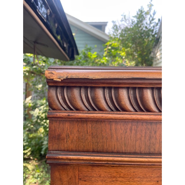 Wood Vintage Hathaway's New York Ornate Carved Wood China Cabinet / Breakfront For Sale - Image 7 of 14