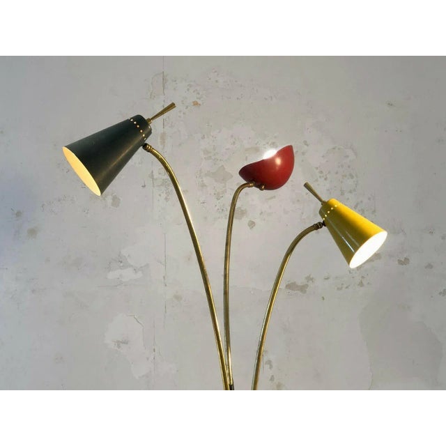 Tripod Metal Perforated Floor Lamp, France, 1950s For Sale - Image 4 of 13