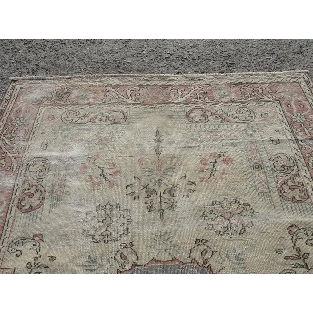 Textile Hand Wowen Wool Turkish Rug, Oushak Rug,Vintage Oushak Rug,Beatifull Color Combination Turkish Retro Rug, Home Decor 6'7" X 9'4" Ft For Sale - Image 7 of 11