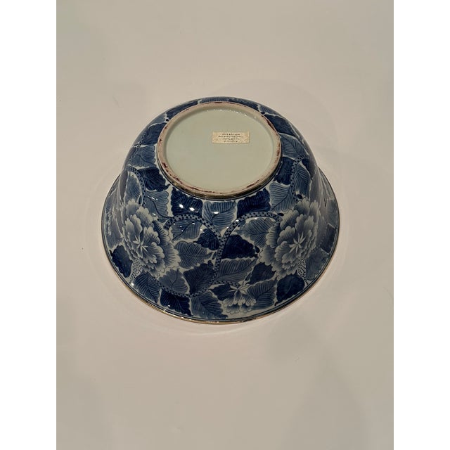 Metal Large Chinese Blue & White Antique Bowl For Sale - Image 7 of 9