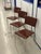Postmodern Vintage Ginger Cognac Leather and Chrome Dining Chairs from Fasem, Italy, 1980s, Set of 3 For Sale - Image 3 of 12