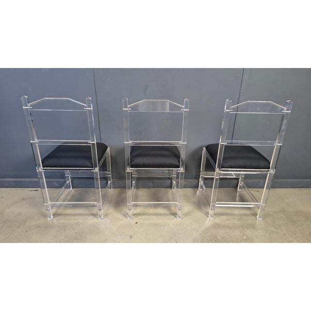 Vintage Italian Acrylic Dining Chairs, 1970s, Set of 6 For Sale - Image 6 of 14