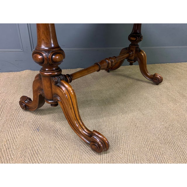 Victorian Burr Walnut Library Table by W. J. Mansell, 1865 For Sale - Image 14 of 18