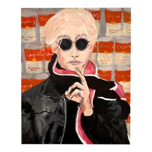 "Warhol" Contemporary Original Pop Art Portrait Painting by Sandy Welch