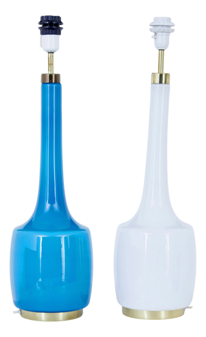 White and Blue Table Lamps from Bergboms, 1960, Set of 2
