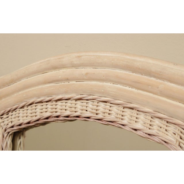 Vintage Painted Wicker Trifold Mirror For Sale - Image 9 of 13