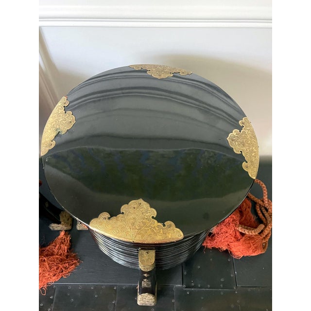 Wood Pair of Large Antique Japanese Hokai Lacquer Boxes For Sale - Image 7 of 18