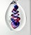 Contemporary 1990s Adam Jablonski Art Glass Teardrop Swirl Ribbon Purple Blue Paperweight Sculpture For Sale - Image 3 of 9