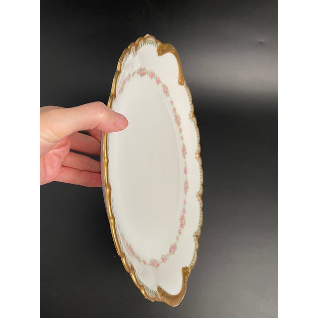 Antique Theodore Haviland Limoges Serving Plate Platter With Heavy Gold For Sale - Image 9 of 12