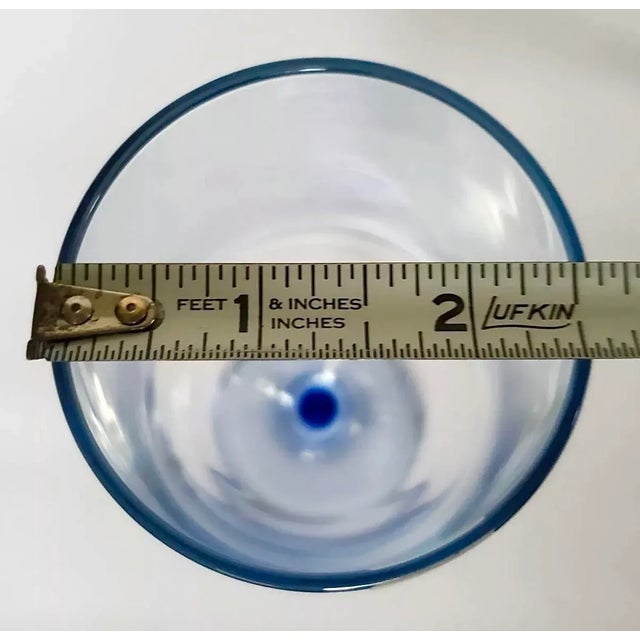 Cristal d' Arques Blue Stemmed Cristal d'Arques Azur Glasses - Set of 4 - New in Box For Sale - Image 4 of 6