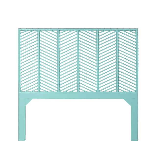 Not Yet Made - Made To Order Liam Standard Bed Queen - Turquoise For Sale - Image 5 of 12