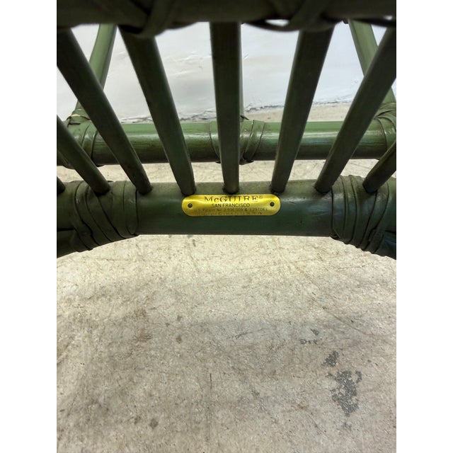 McGuire Bamboo Dining Chairs With Tropical Fabric Cushions - Set of Four For Sale - Image 10 of 16