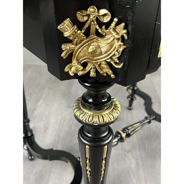 Black 19th Century Napoleon III Drop-Leaf Coffee Table For Sale - Image 8 of 13