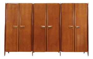 Mid-Century Modern Italian Triple Wardrobe from La Permanente Mobili Cantù, 1950s