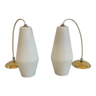 Pair of Vintage 1970s Pendant Lights by Progress Lighting For Sale