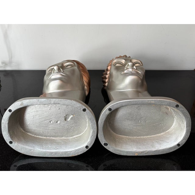 1980s Art Deco Revival Busts After Lora Marx -a Pair For Sale - Image 10 of 15