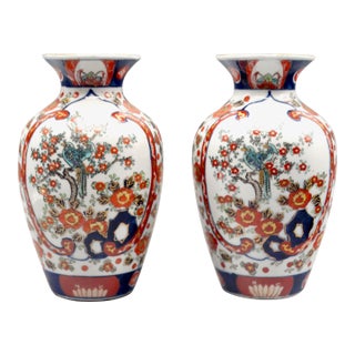 Antique Japanese Porcelain Imari Vases, a Pair For Sale