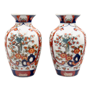 Antique Japanese Porcelain Imari Vases, a Pair