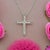 Natural Diamond Cross Pendant with Chain 17" 14k W Gold 0.25 CT Certified For Sale - Image 11 of 14