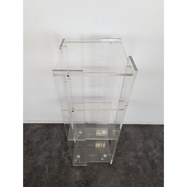 Rolling Acrylic Glass Shelf from Marais International, 1970s For Sale - Image 3 of 6