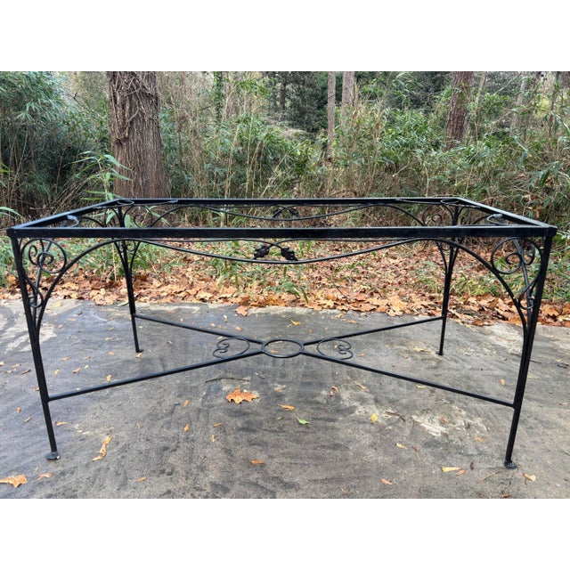 Black 1930s Early Salterini Iron Patio Table Base, Attributed For Sale - Image 8 of 10