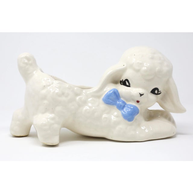 Vintage Ceramic Lamb Planter For Sale - Image 9 of 9