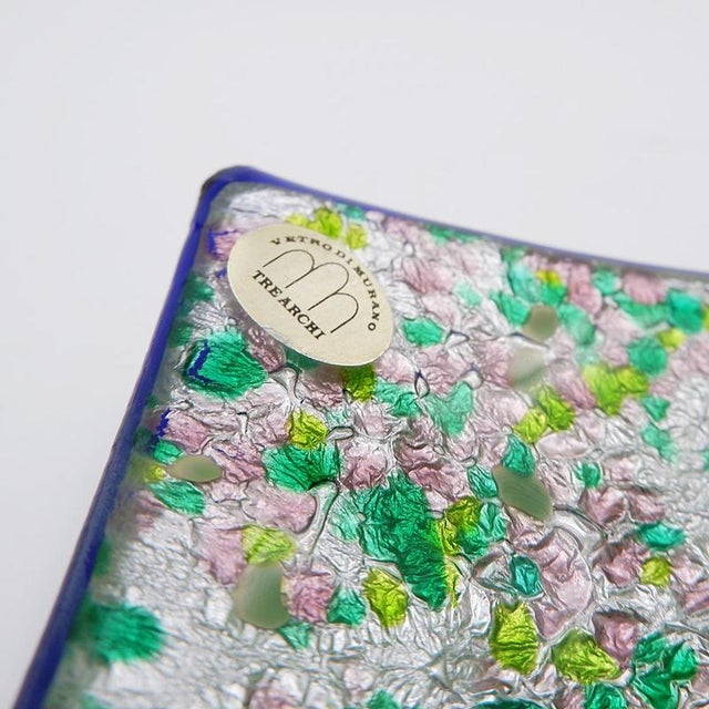 Glass Vintage Square Pocket Emptier in Murano Glass from Tre Archi For Sale - Image 7 of 10