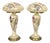 Pair of Art Deco Stye Mushroom Table Lamps With Irises For Sale