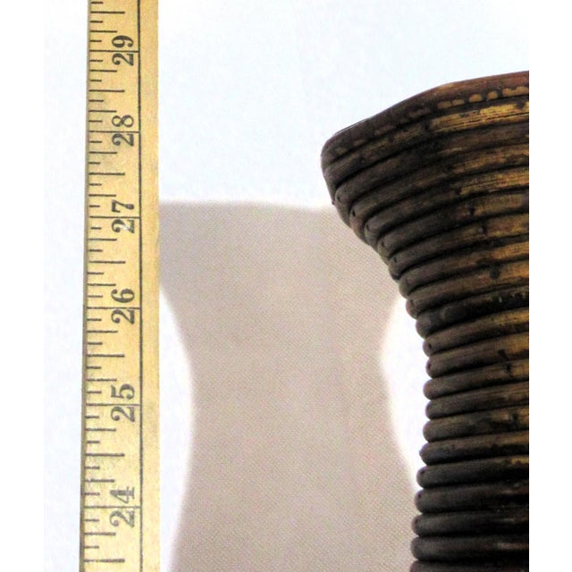 Mid 20th Century Vintage Split Woven Bamboo Floor Vase For Sale - Image 5 of 10