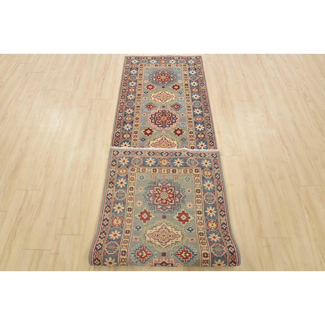 Kazak Runner 2’9” X 9’9” Gray Wool Tribal Hand-Knotted Oriental Rug For Sale - Image 12 of 13