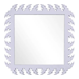 Fleur Home Audubon Square Mirror in Spring Iris, 48x48 For Sale