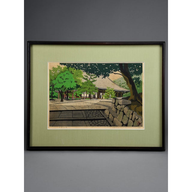 Masao Ido, Path to the Main Hall — Masao Ido, 1989, Woodblock Print, Framed For Sale - Image 4 of 14