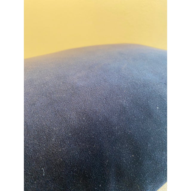 Modern Beautiful Blue Silk and Gray Decorative Throw Pillow For Sale - Image 3 of 4