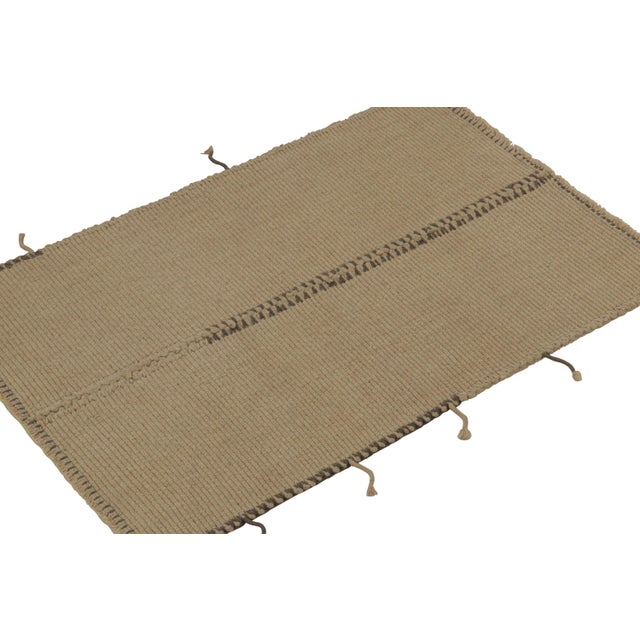 Contemporary Rug & Kilim’s Contemporary Kilim in Beige-Brown With Gray Accents For Sale - Image 3 of 7