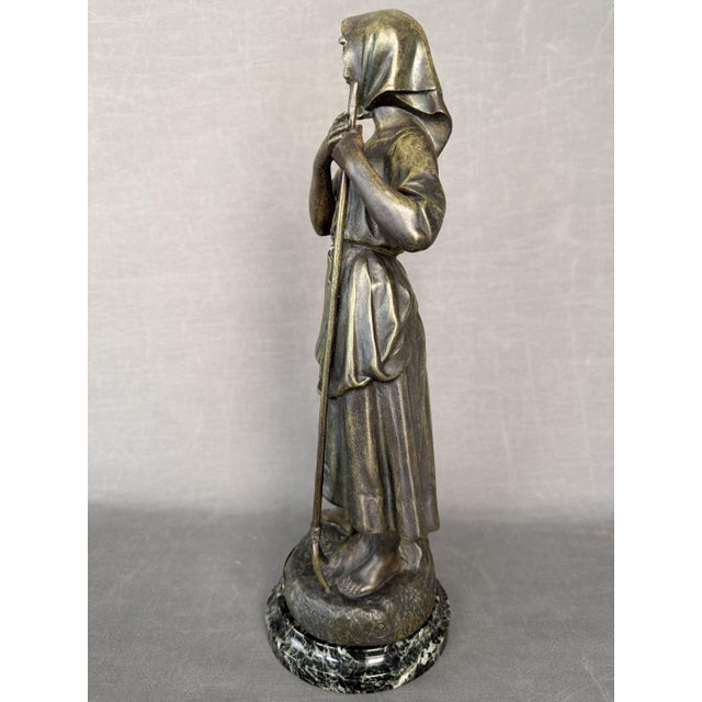 Calamine sculpture titled "Faneuse" by Charles Perron (Charles Theodore Perron, French, 1862-1934). LATER. Made at the...