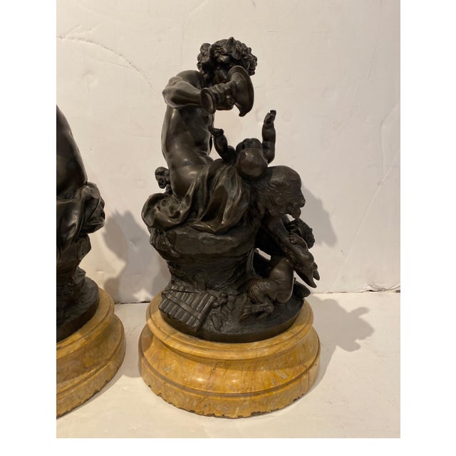 Black Pair of Magnificent Patinated Bronze Sculptures After Clodian For Sale - Image 8 of 12