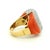 Hollywood Regency 1970s Italian 18k Gold Coral & 1.50 Carat Diamond Cocktail Ring, Size 7.25 For Sale - Image 3 of 10