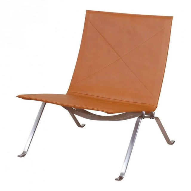 PK-22 Armchair in Cognac Aniline Leather by Poul Kjærholm for Fritz Hansen For Sale - Image 5 of 5