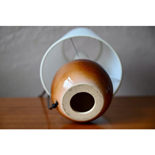Ceramic Brutalist Wabi-Sabi Ceramic Table Lamp in Glazed Stoneware from Ateliers Du Genetiel, 1960s For Sale - Image 7 of 8