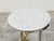 Italian Midcentury Steel Side Table with Circular White Marble Top and Hoof Feet For Sale - Image 4 of 10
