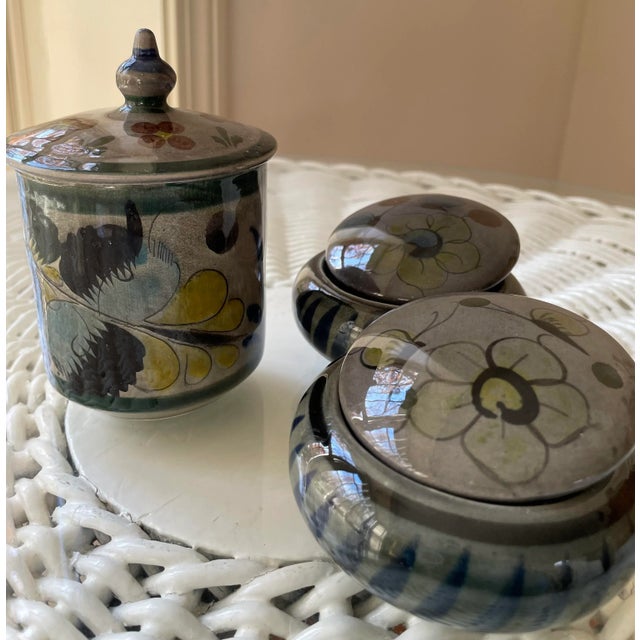 Ceramic Group of 3 Tonala Mexico Pottery Covered Dishes- 1960s For Sale - Image 7 of 7