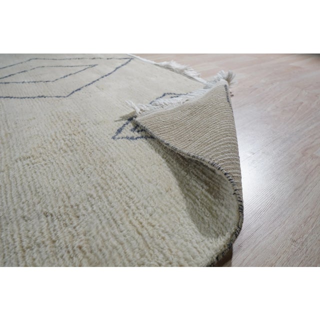 8x10 Ophelia Moroccan Ivory Geometric Modern Hand Knotted Wool Carpet Rug For Sale - Image 4 of 11