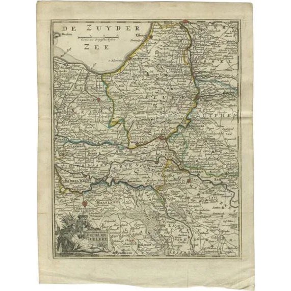 Antique Map of the Duchy of Gelderland by Keizer & De Lat, 1788 For Sale