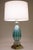 Turquoise Rare Large Turquoise "Costolato" Barovier Toso Murano Italy Thick Bubble Blown Art Glass Brass Table Lamp 1960s For Sale - Image 8 of 14