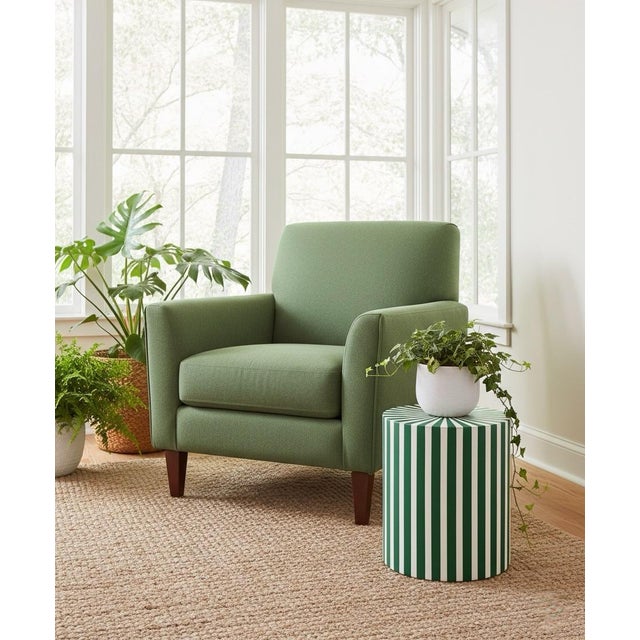 Contemporary Moroccan Resin-Inlay Striped Drum Side Table For Sale - Image 9 of 9