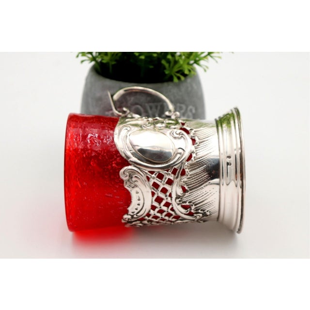 Cut and Embossed Silver Coaster For Sale - Image 5 of 6