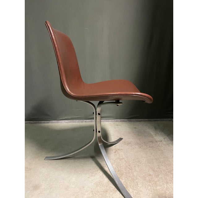 Brown Vintage PK9 by Poul Kjærholm for E. Kold Christensen, 1960s, Set of 4 For Sale - Image 8 of 14