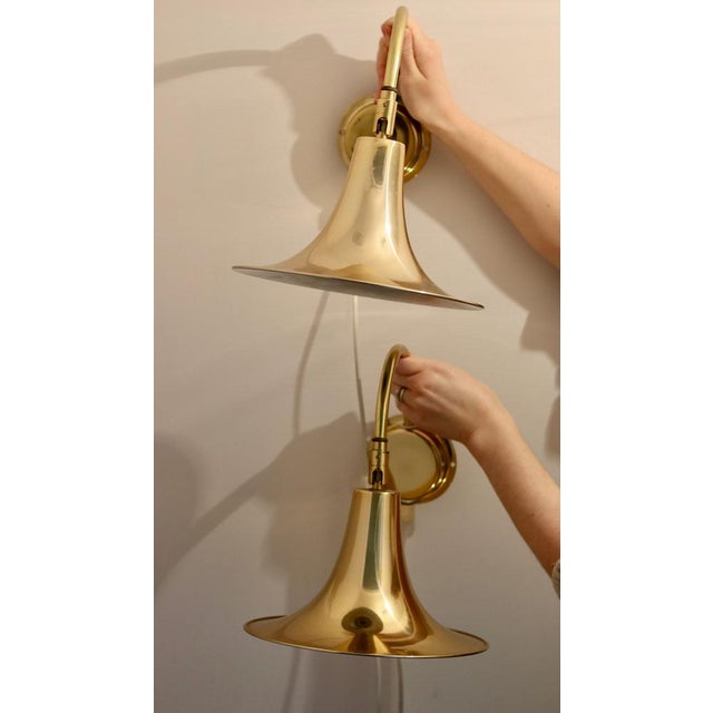 A remarkable and one-of-a-kind brass wall lights skillfully created by the acclaimed danish designer börje claes. While...