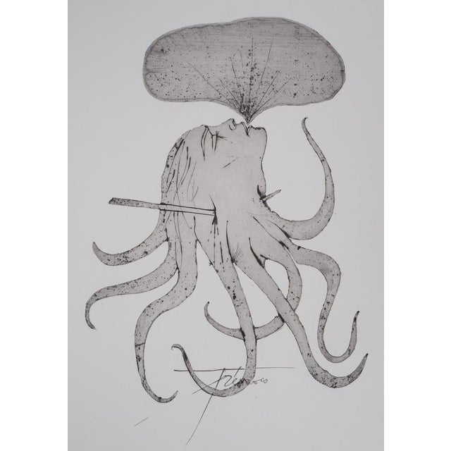 Pierre-Yves Trémois, The Octopus Woman, Original Signed Etching For Sale - Image 7 of 7
